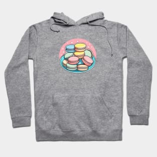 Cute Pastel Macarons on Plate Hoodie